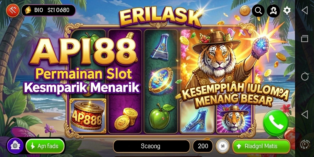 Tampilan gameplay menarik dari API88 yang menampilkan mesin slot yang seru.