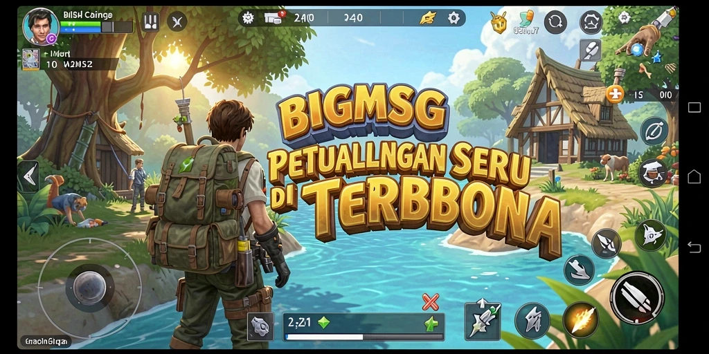 Tangkapan layar dari gameplay BIGMSG menampilkan aksi petualangan yang epik.
