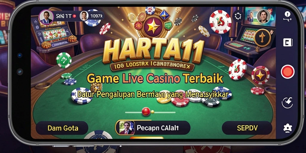 Tampilan menarik permainan Live Casino HARTA11 dengan dealer langsung.