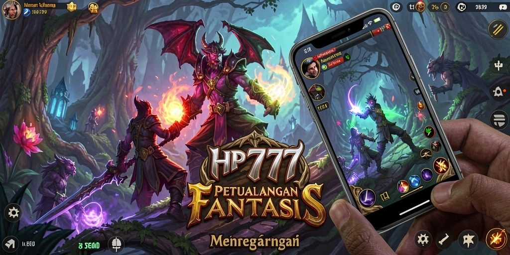 Screenshot gameplay HP777 menampilkan aksi pertarungan karakter RPG.