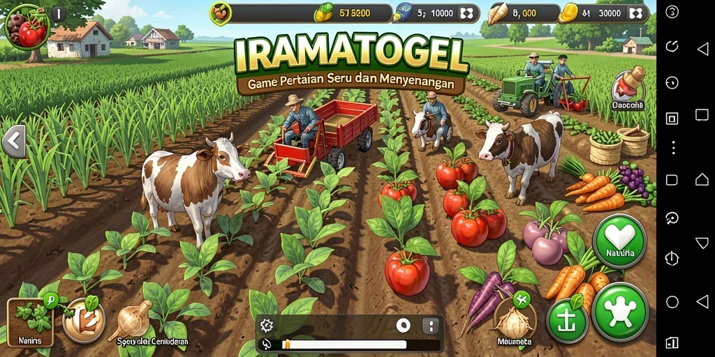 Tampilan gameplay pertanian yang menarik dan interaktif.