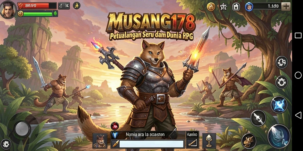 Menampilkan aksi seru dalam pertarungan RPG MUSANG178.