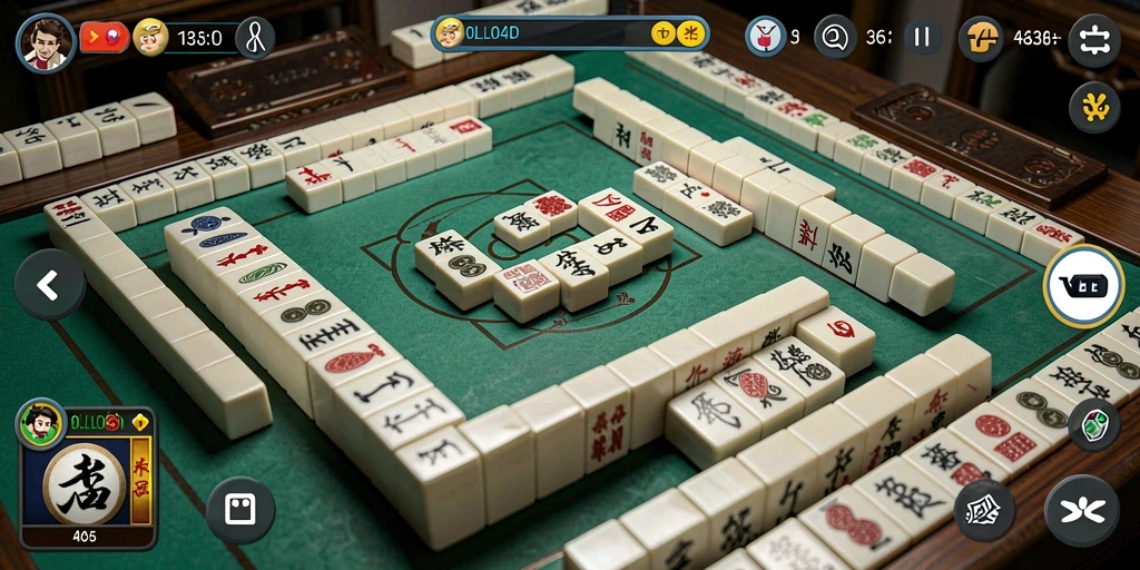 Screenshot game OLLO4D menampilkan gameplay Mahjong yang menantang.