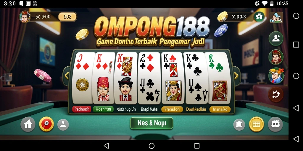 Tampilan menarik dari gameplay OMPONG188 yang menggambarkan keseruan bermain Domino.