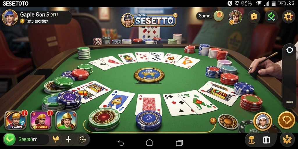 Screenshot gameplay SESETOTO yang menampilkan serunya bermain Gaple.