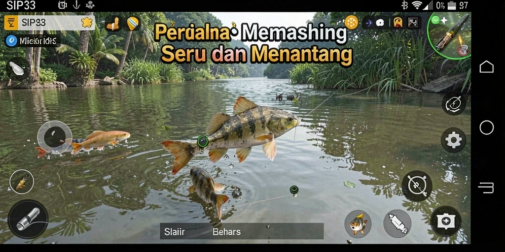Tampilan gameplay SIP33 yang menarik saat memancing di laut.