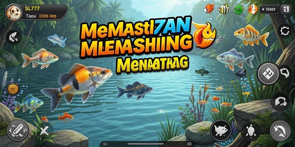 Screenshot SL777 menampilkan aksi memancing yang seru di tengah alam.