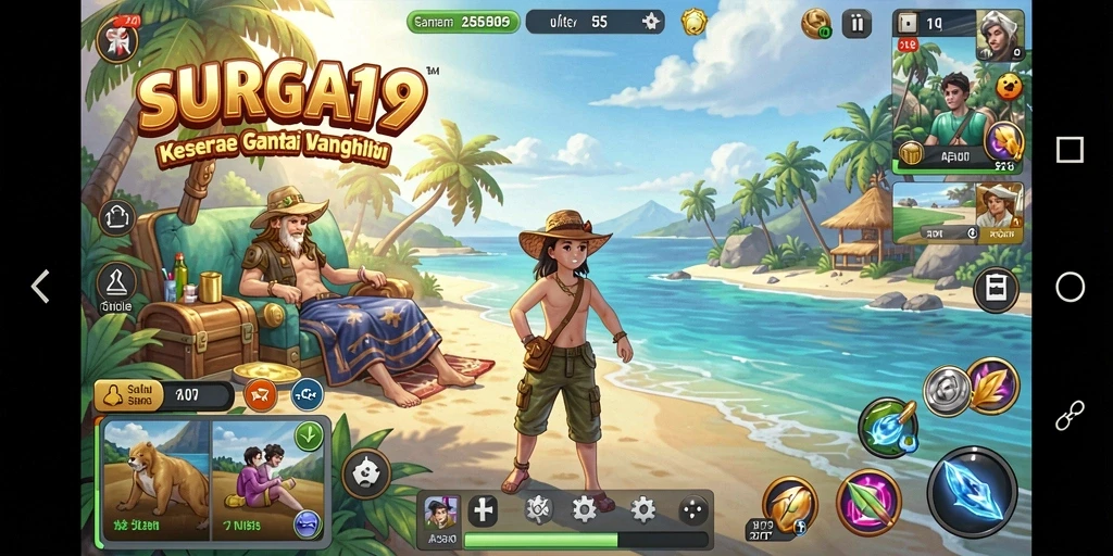 Tampilan gameplay SURGA19 yang penuh warna dan menyenangkan.