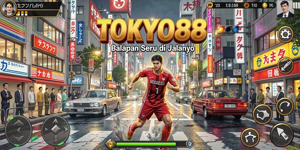 Screenshot dari gameplay seru balapan di TOKYO88.