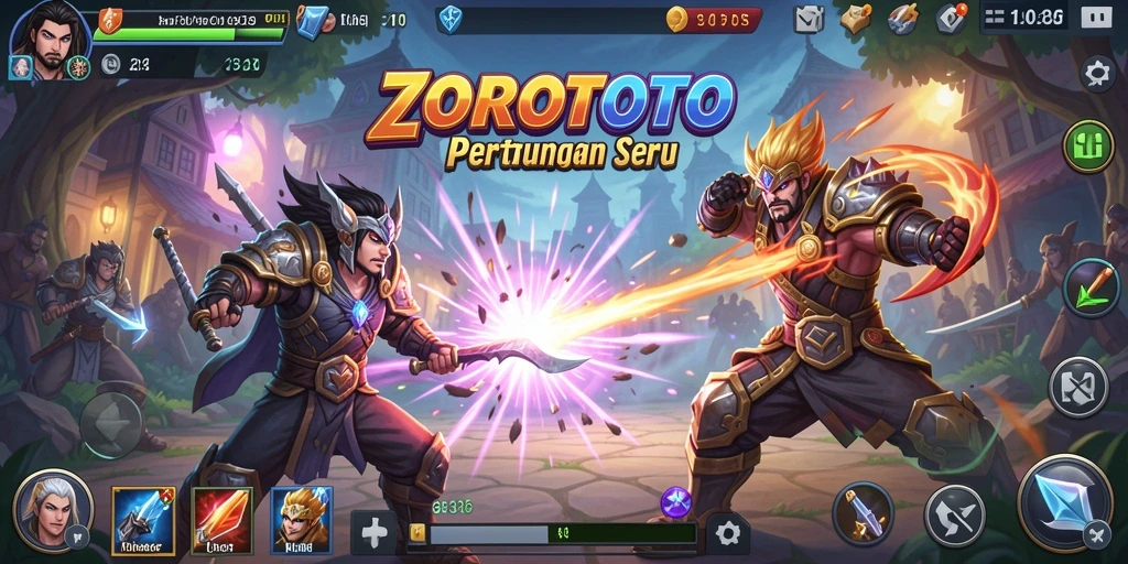 Gameplay ZOROTOTO yang penuh aksi dalam pertarungan yang mendebarkan.